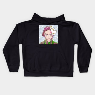 tanjiro kamado the kimetsu no yaiba samurai and demon slayer Kids Hoodie